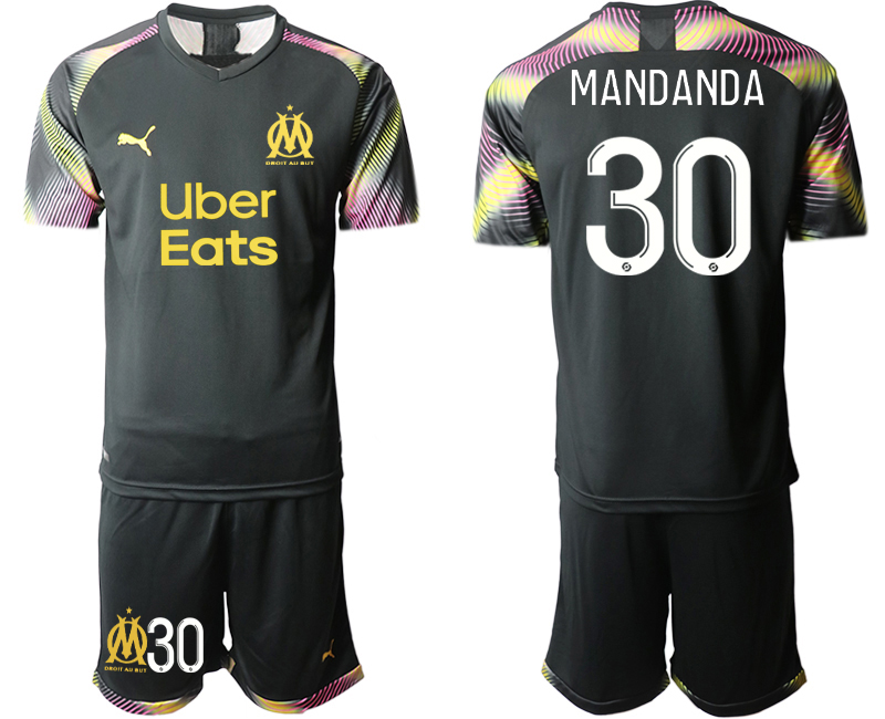Men 2020-2021 club Marseille black goalkeeper #30 Soccer Jerseys->customized soccer jersey->Custom Jersey